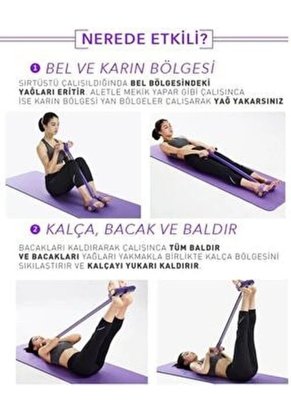 Vücut Şekillendirici Egzersiz Karın El Ayak Direnç Lastiği